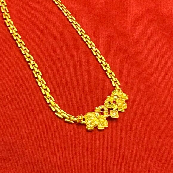 Gold-Plated Crystal Elephant Necklace - Picture 7 of 12